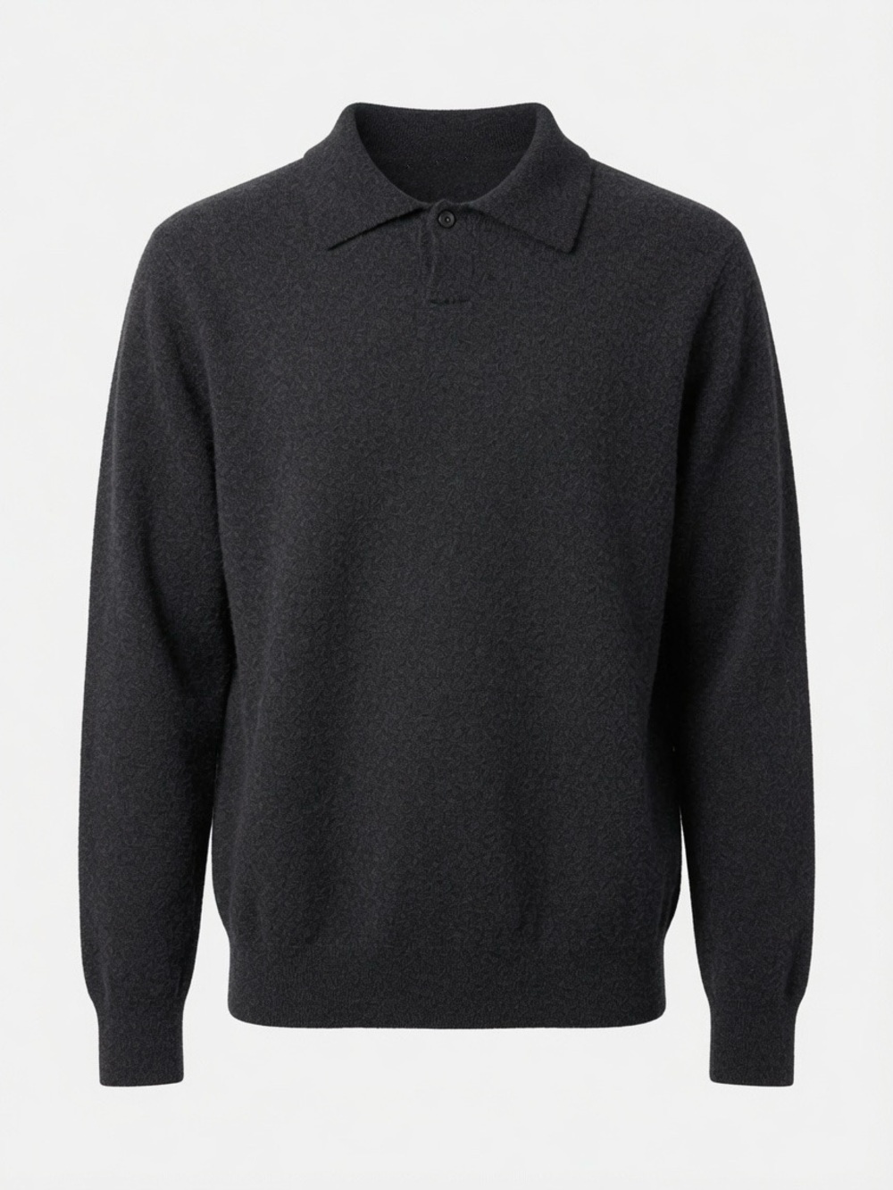 Vintage Jhane Barnes Men’s Gray Wool Knit Sweater w/ One Button Closure